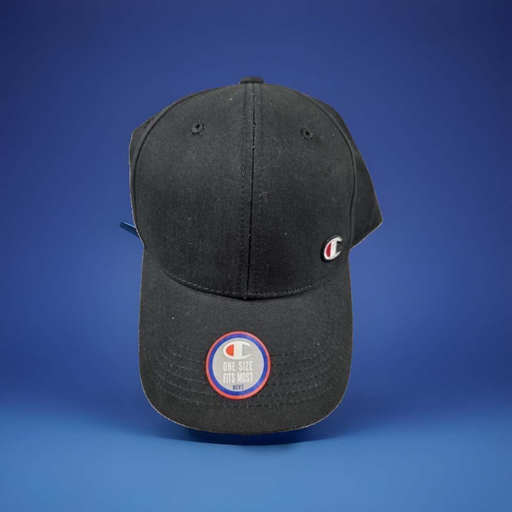 Champion Classic Men’s Twill Baseball Cap Hat, Solid Black, One Size